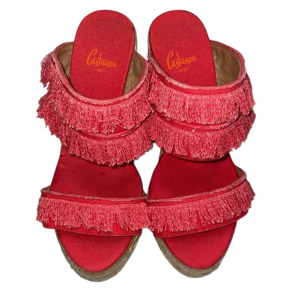 CASTANER Pink Fringe Wdege Sandals     Size: EU 35 / US 5